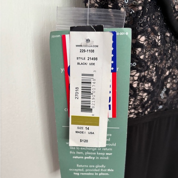 R&M Richards NWT Black Lace & Sequin Formal Gown | Size 14 | Elegant Evening Dre - Picture 8 of 10